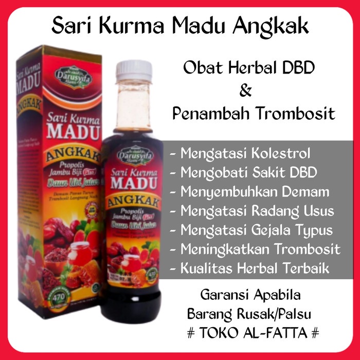 

Sari Kurma Madu Angkak Darusyifa Madu Herbal DBD & Penambah Trombosit