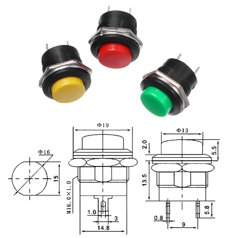 TOP 10switch Momentary Tahan Lama R13-507 Bulat Untuk Kontrol Sirkuit