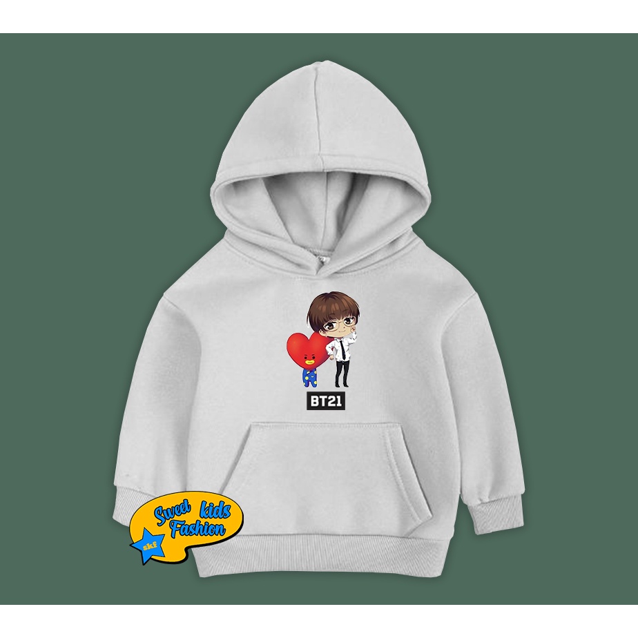 Jaket Anak Hoodie Anak BTS BT21 Tata Taehyung V Hoodie Sweater Anak BT21