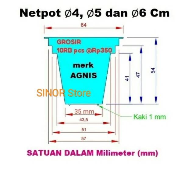 NETPOT Lubang JARANG Multi Diameter 4.5 cm sd 6,4 cm Net Pot Hidroponik Aquaponik Hydroponik