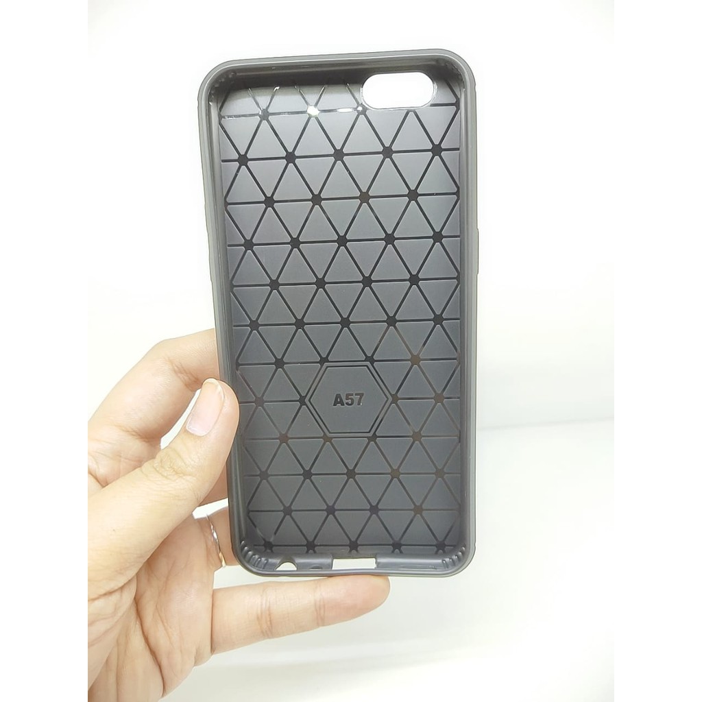 Case Slim Fit Carbon Oppo A39 A57 5.2 inchi Softshell Fiber Multi Carbon OPPO A57