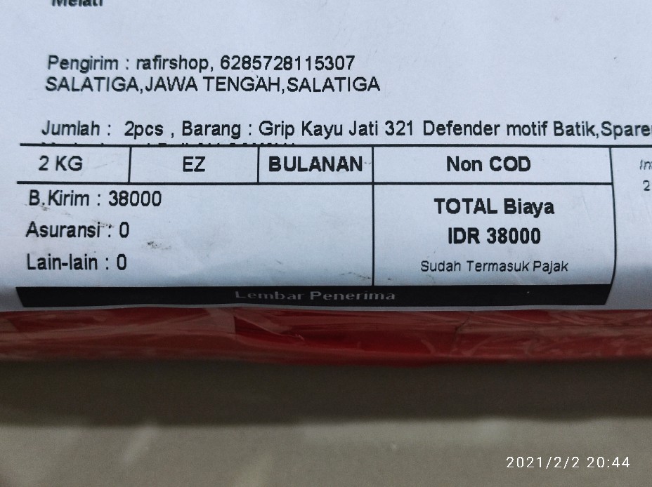 Grip Kayu Jati 321 Defender Motif Batik