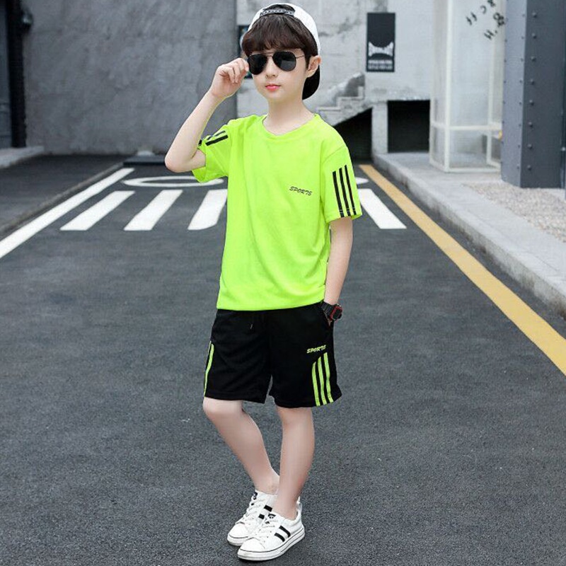 【Baru Datang!!】( 5-15Tahun) DT-18 Setelan Anak Laki Style Sport Dan Cepat Kering Import