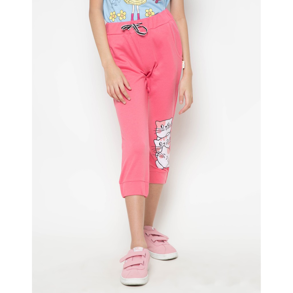  Matahari  Little M Celana  Jogger  Print Cat s Trio Peach 
