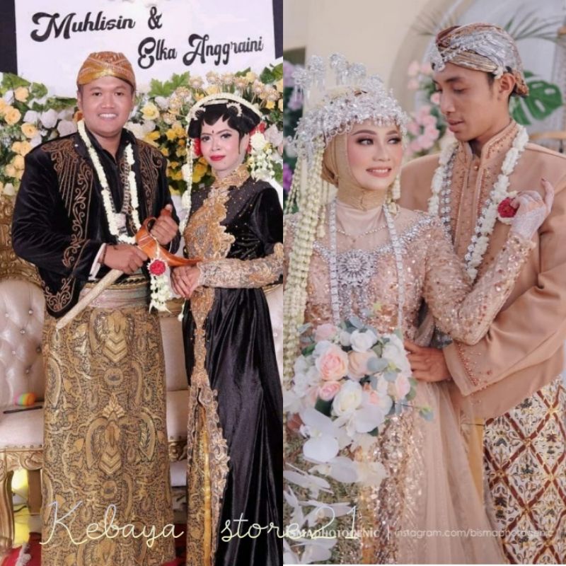 PAKET KOMPLIT JAS  BRIDAL TAMBAH KAIN JARIK SEPASANG PLUS BLANGKON/PERLENGKAPAN MANTEN/ACCEOCRIS