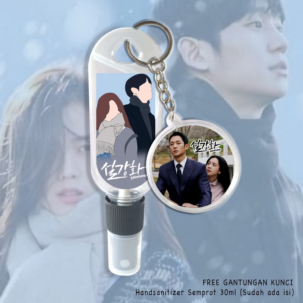 (FREE GANTUNGAN KUNCI) HAND SANITIZER CUSTOM / GAMBAR K-DRAMA SNOWDROPS / REAL PICTURE / SUDAH INCLUDE ISI 30 ML