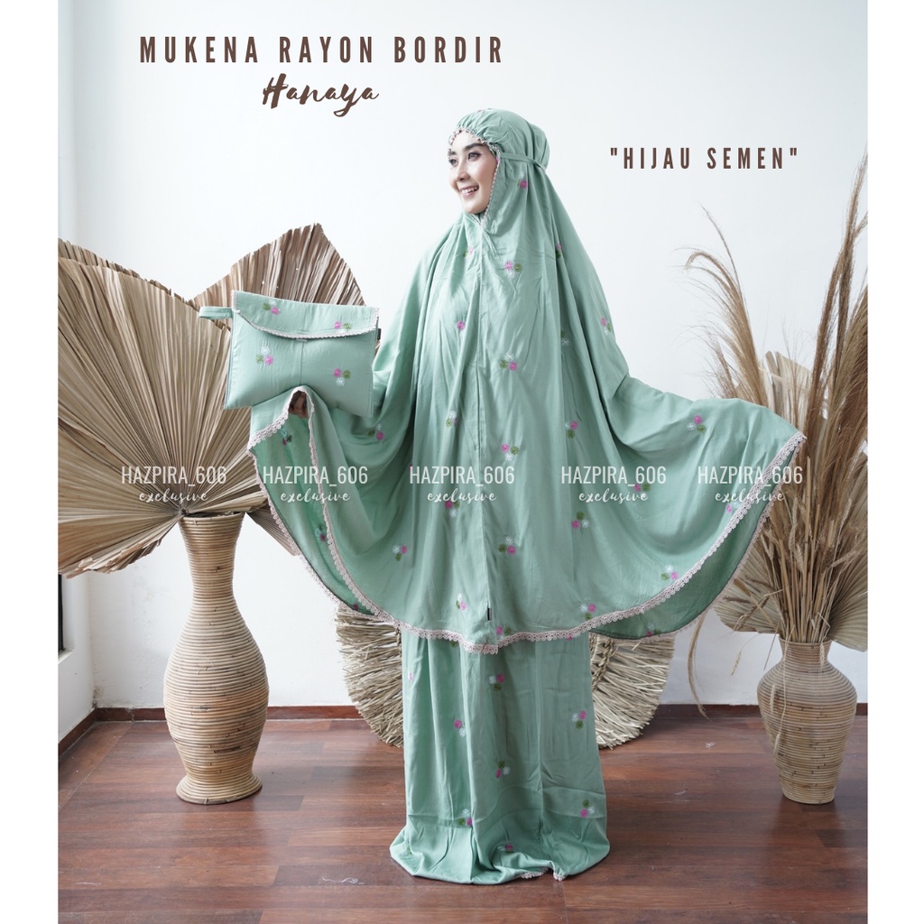 MUKENA DEWASA KATUN RAYON BORDIR HANAYA JUMBO