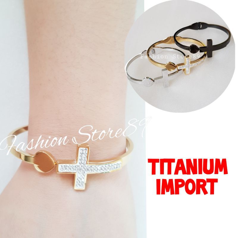 Ready Gelang Bangle Salib Titanium gelang Bangle rohani gelang salib fashion titanium bestseller