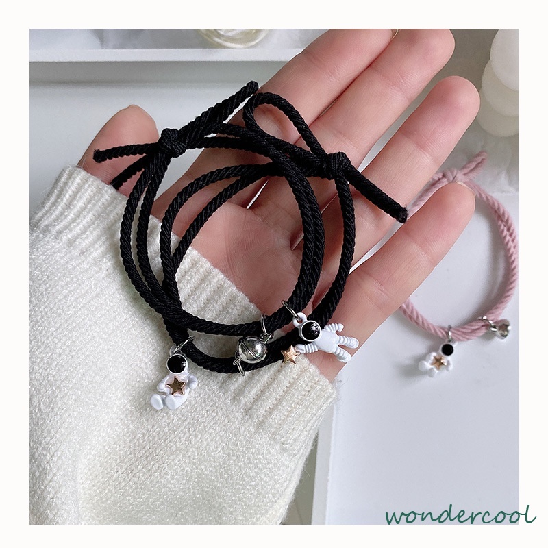 2 buah gelang pasangan magnet gelang pasangan tali magnet gelang persahabatan-Won