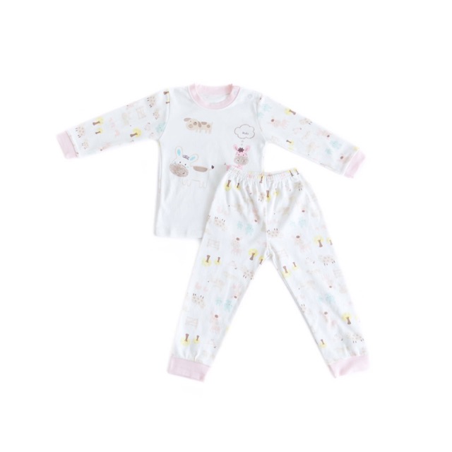 Petite bobo Premium Pajamas- Pinky White