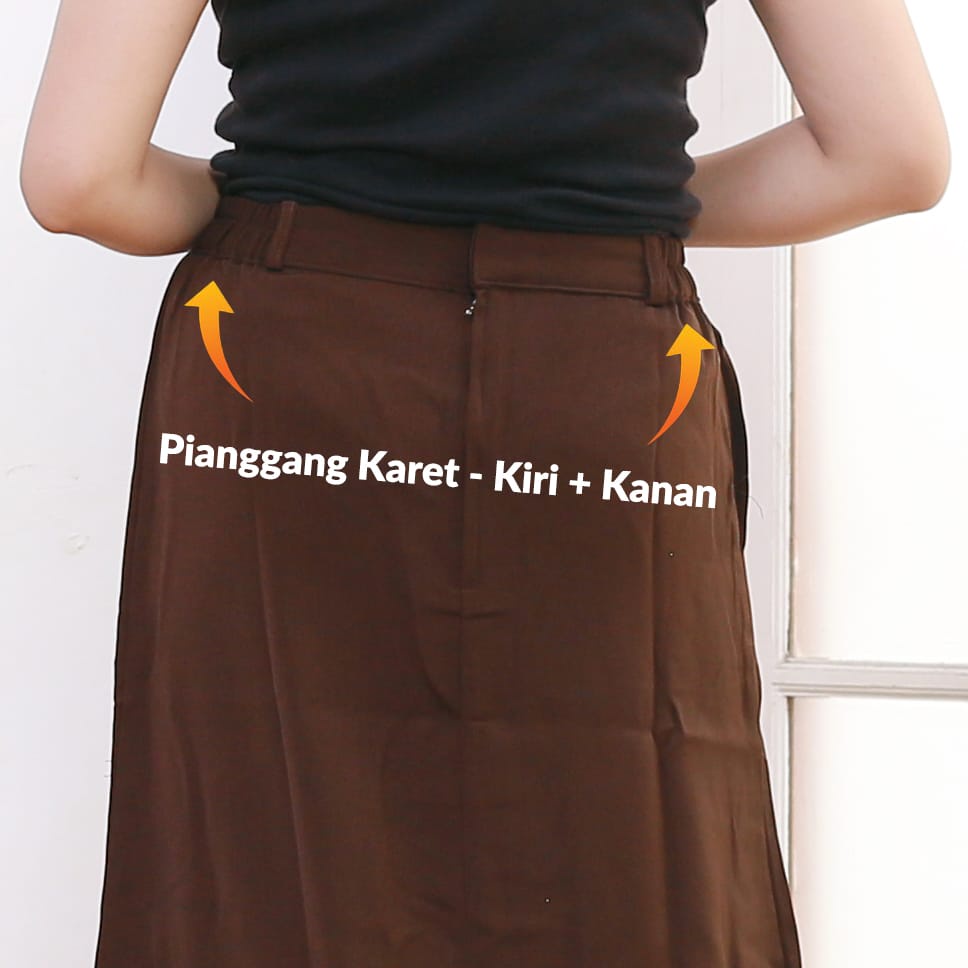 Rok Kerja Wanita Maxi Skirt -Rok Line A Polos Size S-L5