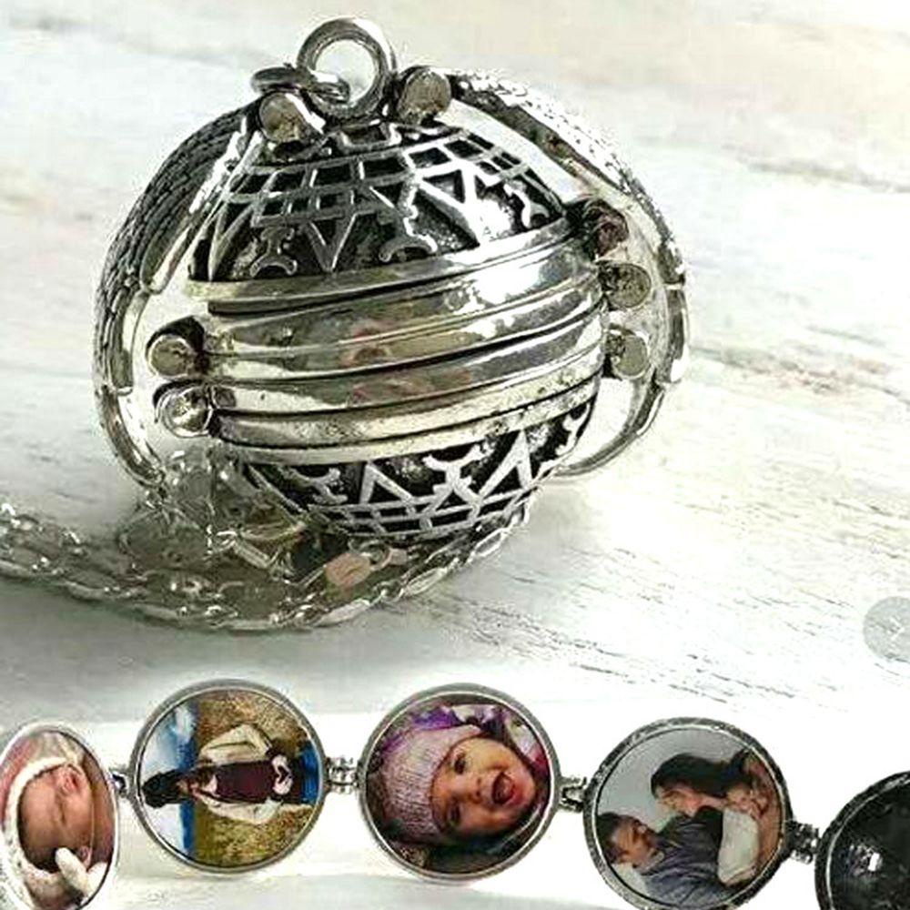 Preva Memory Floating Locket Necklace Hadiah Perhiasan Foto Keluarga Sayap Malaikat