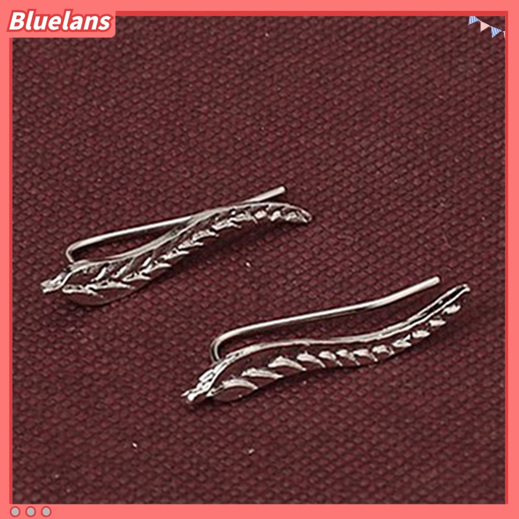 Bluelans 1 Pair Ear Stud Leaf Shape Exquisite Alloy Fashion Stud Earring for Women