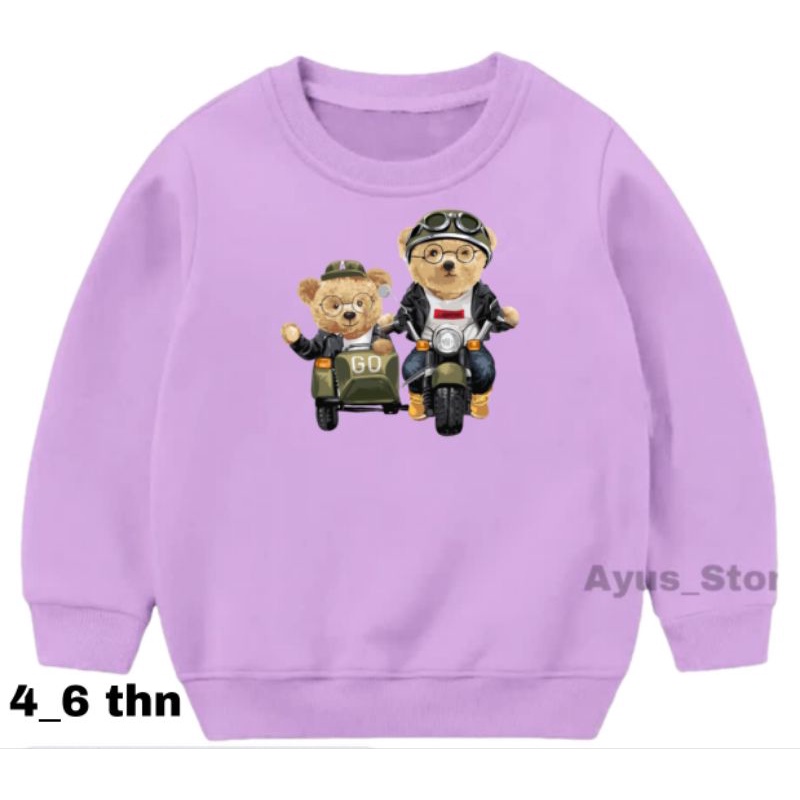 SWEATER ANAK POLOS LAKI LAKI / SWEATER ANAK POLOS WANITA /  SWEATER CREWNECK POLOS / jaket anak / jaket beruang anak