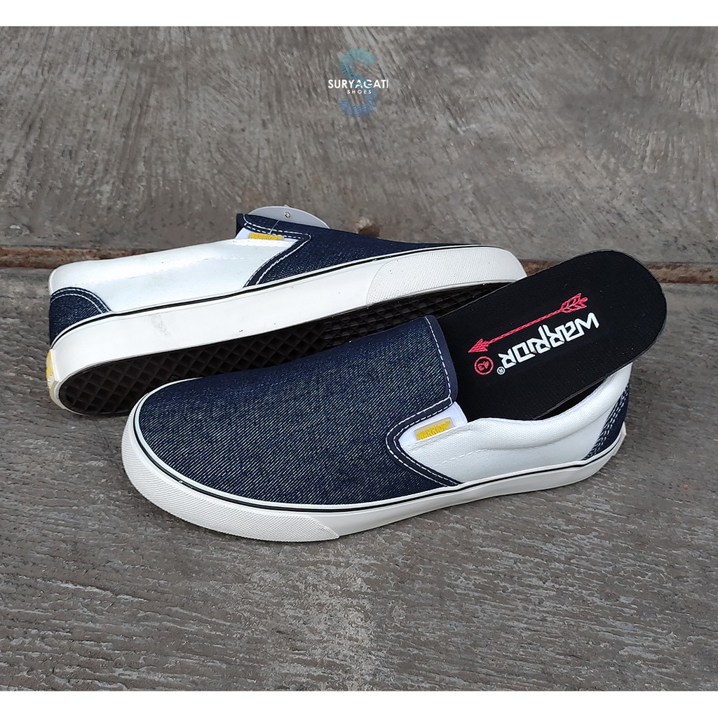 SEPATU WARRIOR ARTEMIS SLIP ON / Slip On Jeans sepatu casual kerja sekolah pria wanita