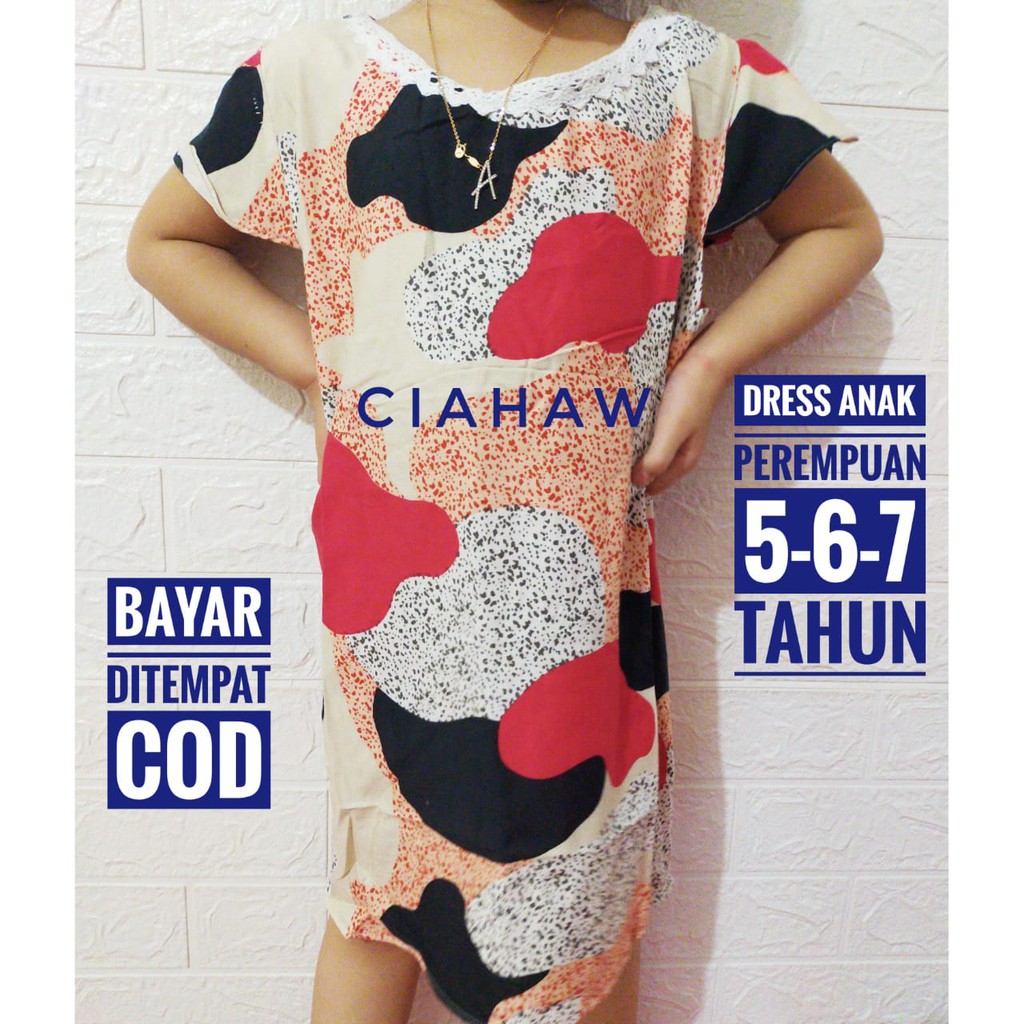 CIAHAW Dress Anak Perempuan Rayon Size 5-6-7 Tahun// Daster Pakaian Anak Perempuan RANDOM