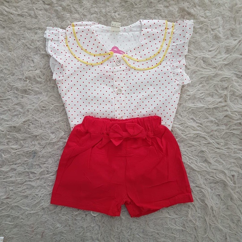 baju bayi IMPORT Dotty Collar