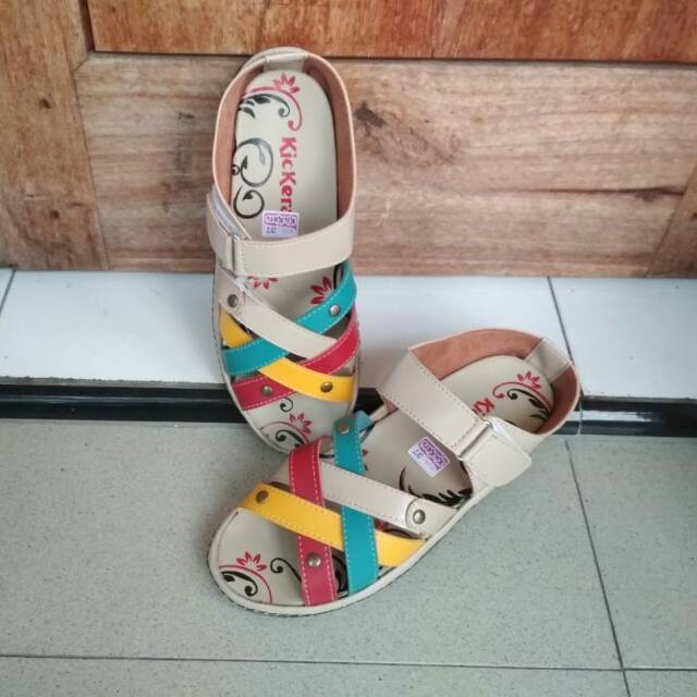 sepatu sandal casual kickers wanita sendal FLAT cewek