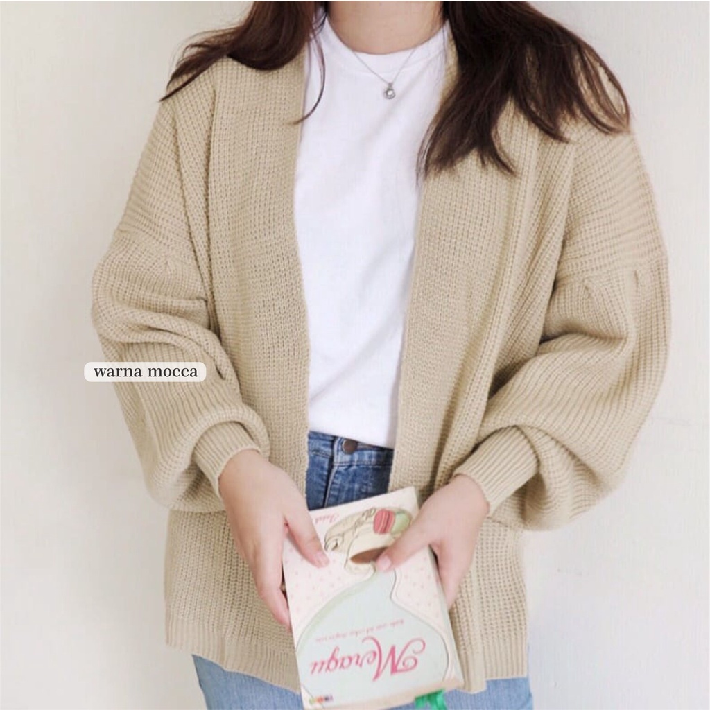 CARDIGAN HOKAIDO RAJUT OVERSIZE LENGAN BALON