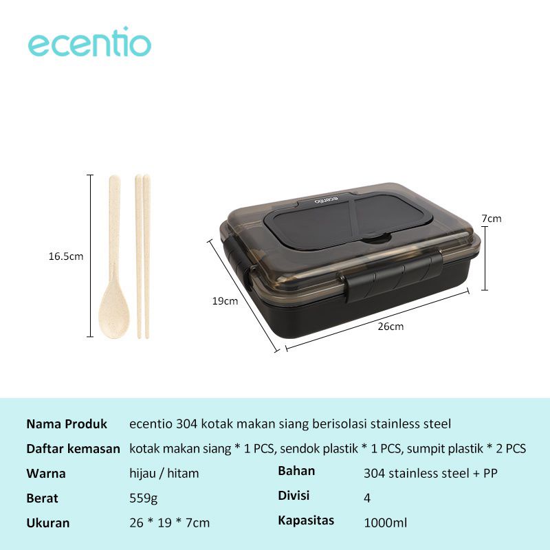 LUNCH BOX STAINLESS 5 Sekat / Lunch Box ANTI TUMPAH / Kotak MAKAN Tahan PANAS Anti Karat Premium