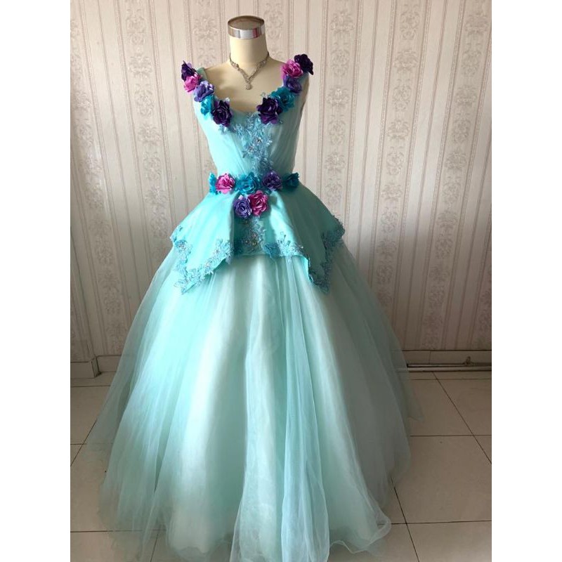 Gaun prewedding tosca hijau 001