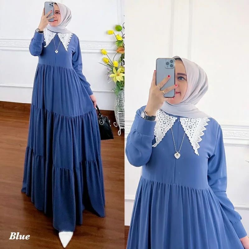 gamis ceruty babydoll renda