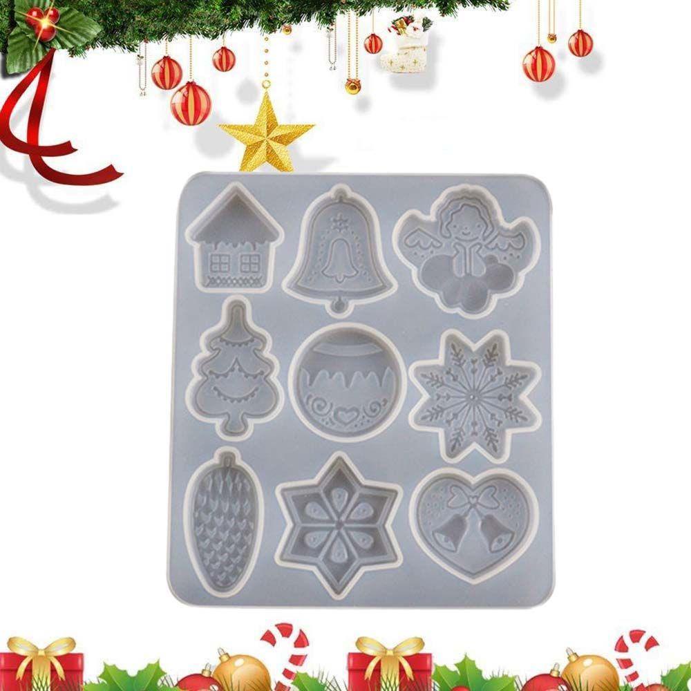 Lanfy Gantungan Kunci Cetakan Snowflake Perhiasan Casting Dekorasi Natal Resin Silikon Craft Making Tool