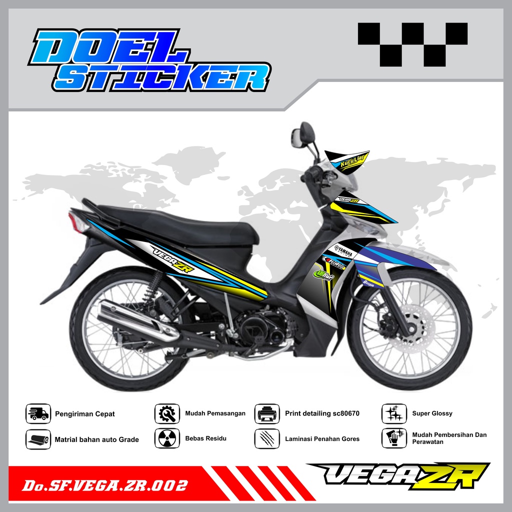 STICKER STRIPING VEGA ZR - STICKER STRIPING LIST VARIASI HOLOGRAM , CROME VEGA ZR DOEL 002