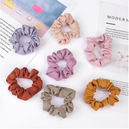 [RD] SCRUNCHIE Motif Korean Style - Ikat Rambut Ponytail Elastis - Cepol Rambut Pastel