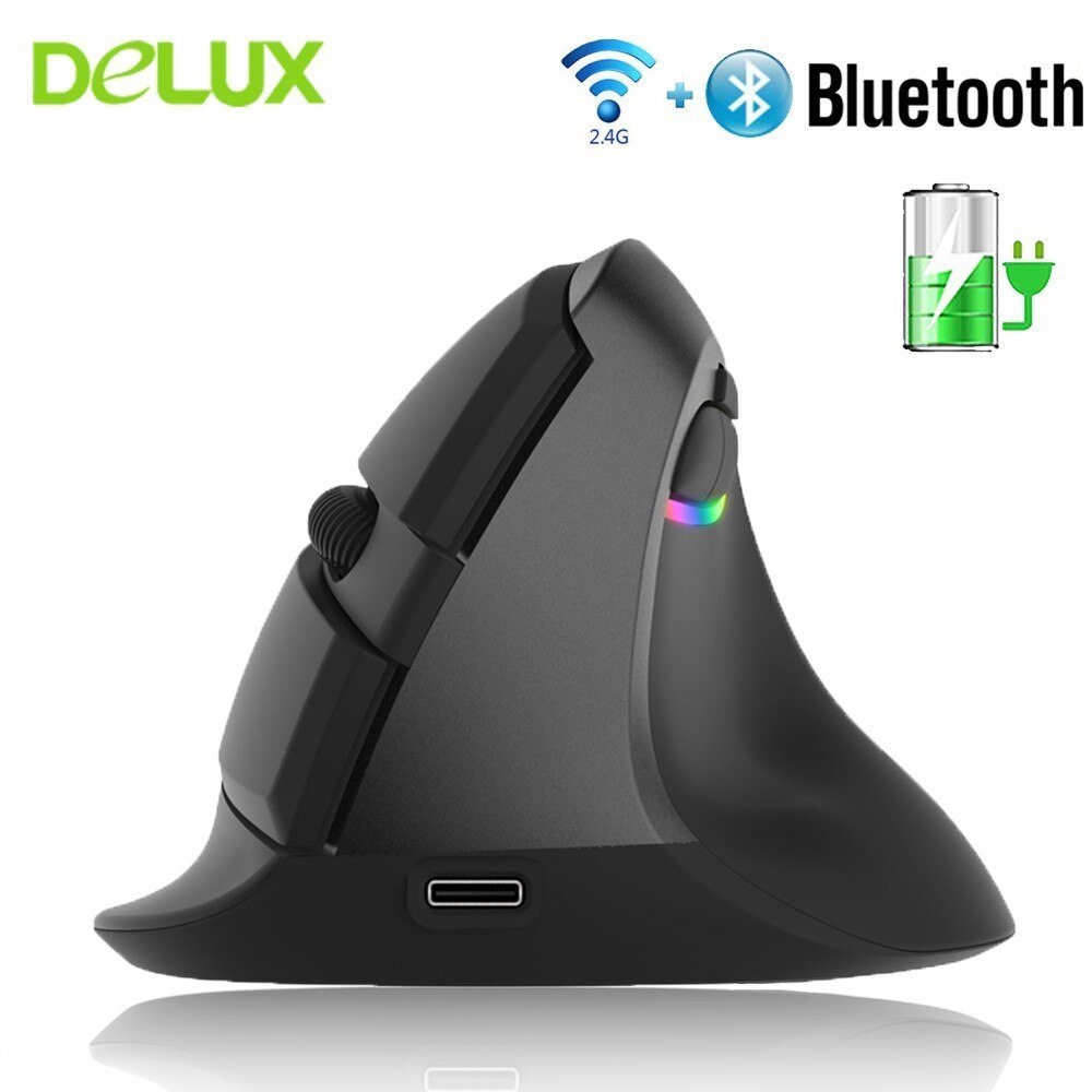 Delux M618 Mouse Gaming Wireless Bluetooth 4.0 2.4G