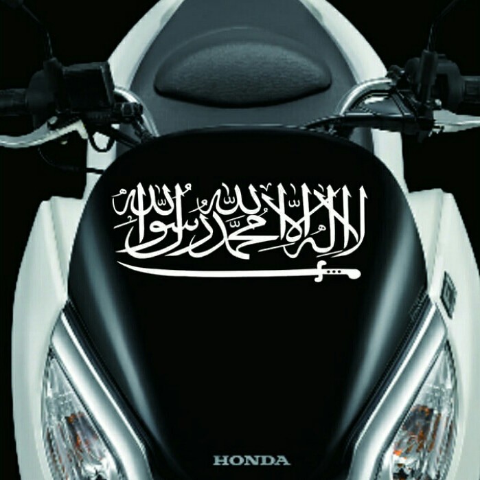sticker windshield Tauhid Pcx Nmax Pisor Motor keren