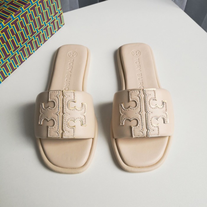 Sandal Tory burch sandals slippers fashion women's shoes flat shoes - 1-White, 37size=23.5cm