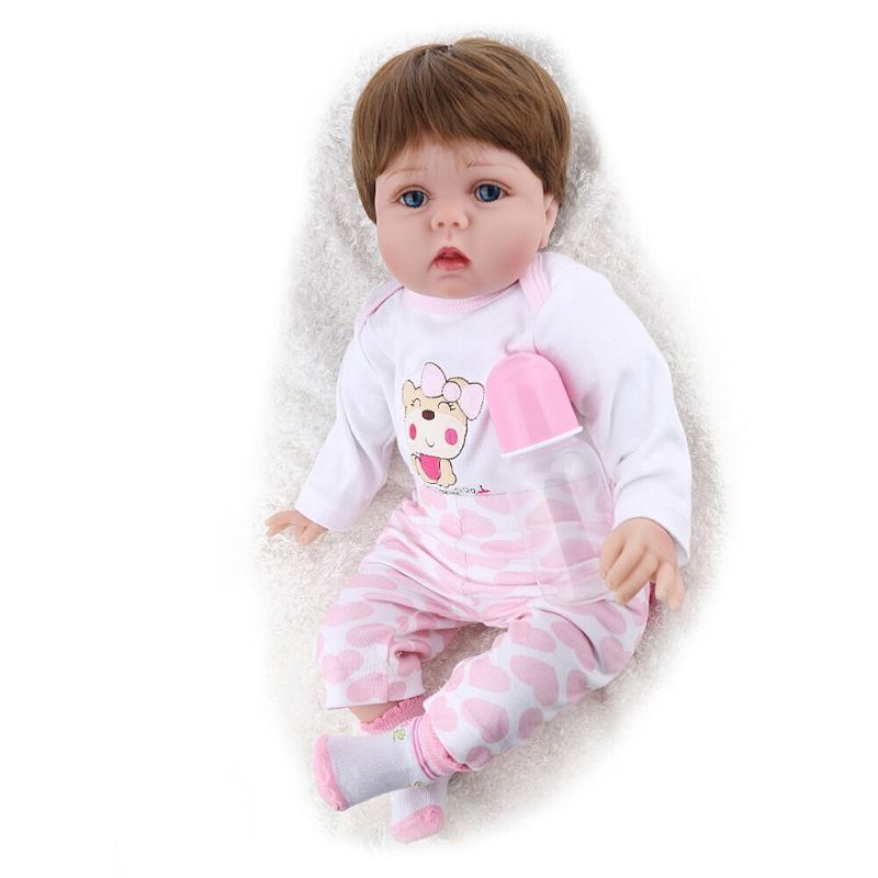 Zzz 55cm Realistis Reborn Untuk Boneka Silikon Lembut Balita Bayi Perempuan Dot Manusia Hidup Buatan Tangan Hadiah Natal