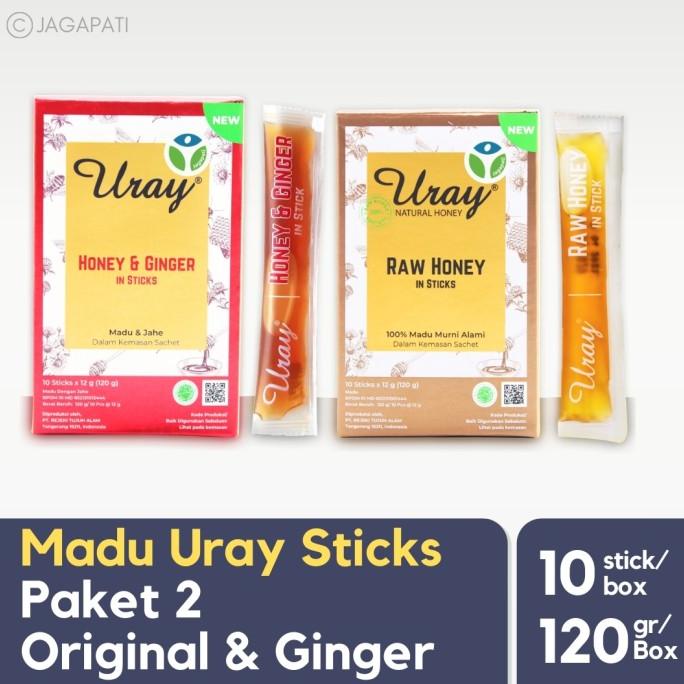 

Paket 2 Madu Uray Stick Sachet 20 pcs - Original & Ginger - Raw Honey