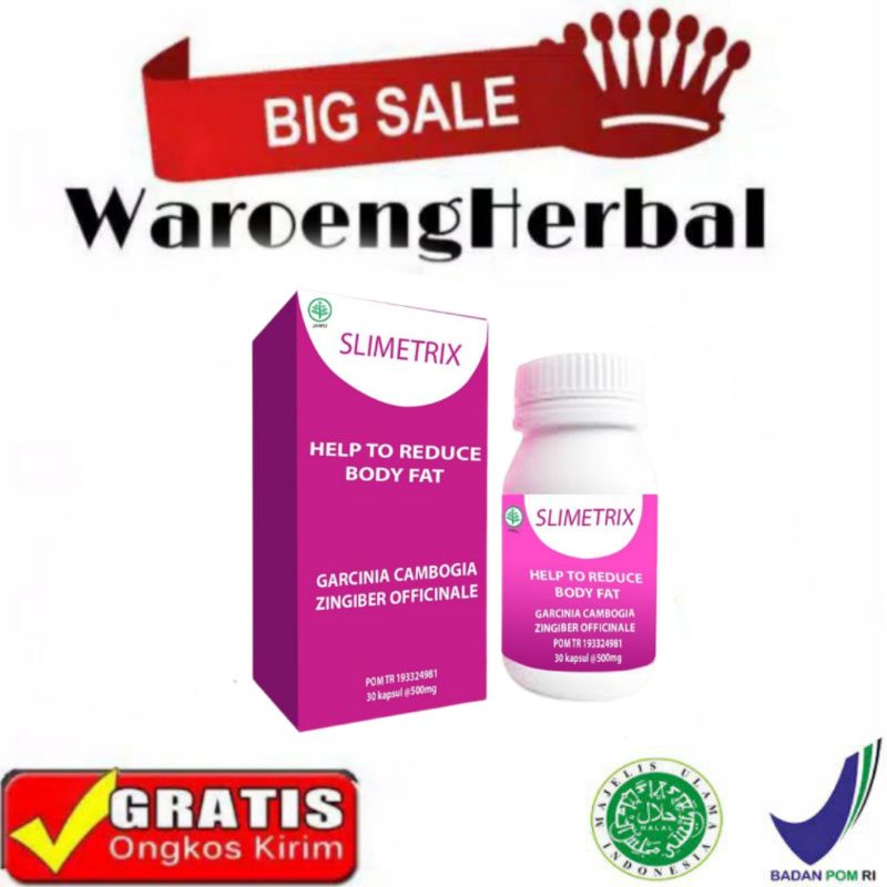 ORIGINAL Slimetrix Asli 100% Obat Pelangsing Badan Alami Membakar Lemak Alami -