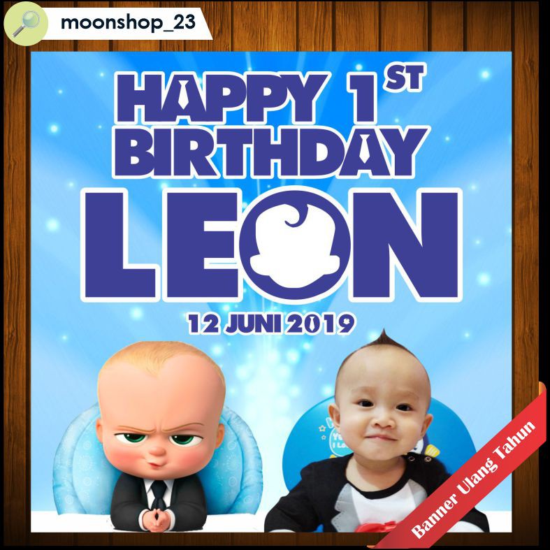Spanduk / Banner / Backdrop Ulang Tahun Custom Tema Baby Boss