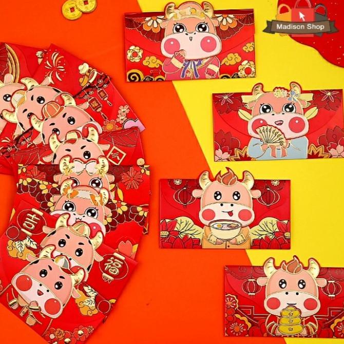 

Angpao Kerbau Amplop Panjang isi 3 Ampau Imlek Murah Ampao Kebo Emas