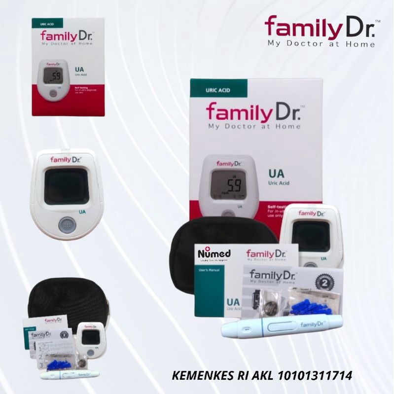 Alat Monitoring Cek Asam Urat Mandiri Original Family Dr / Blood Urid Acid Monitoring System