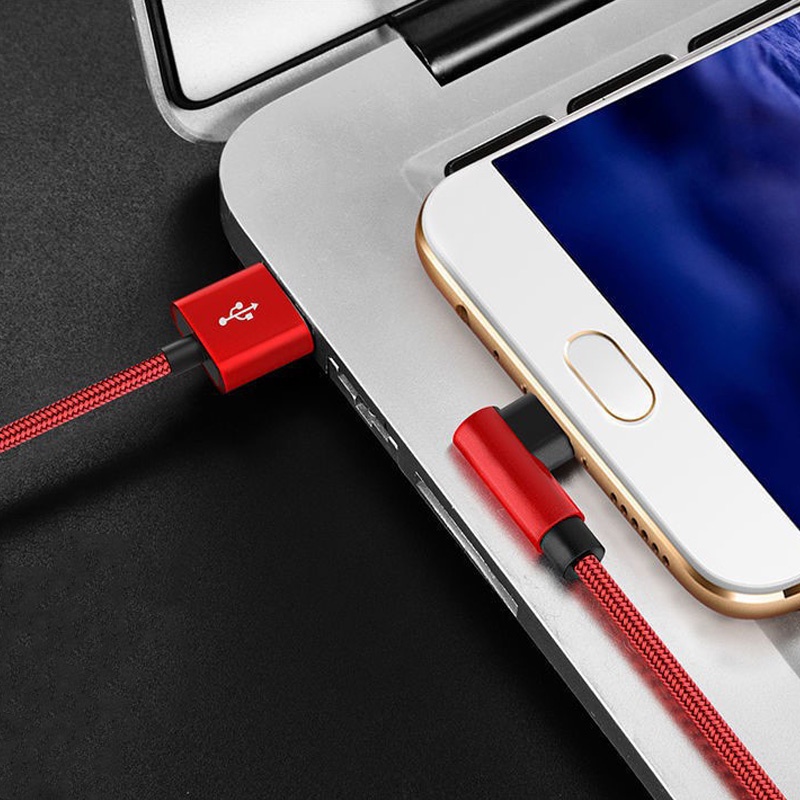 6a 90 Degree Kabel Data / Charger USB Tipe C Siku Fast Charging Untuk Samsung / Xiaomi / Huawei / VIVO / OPPO