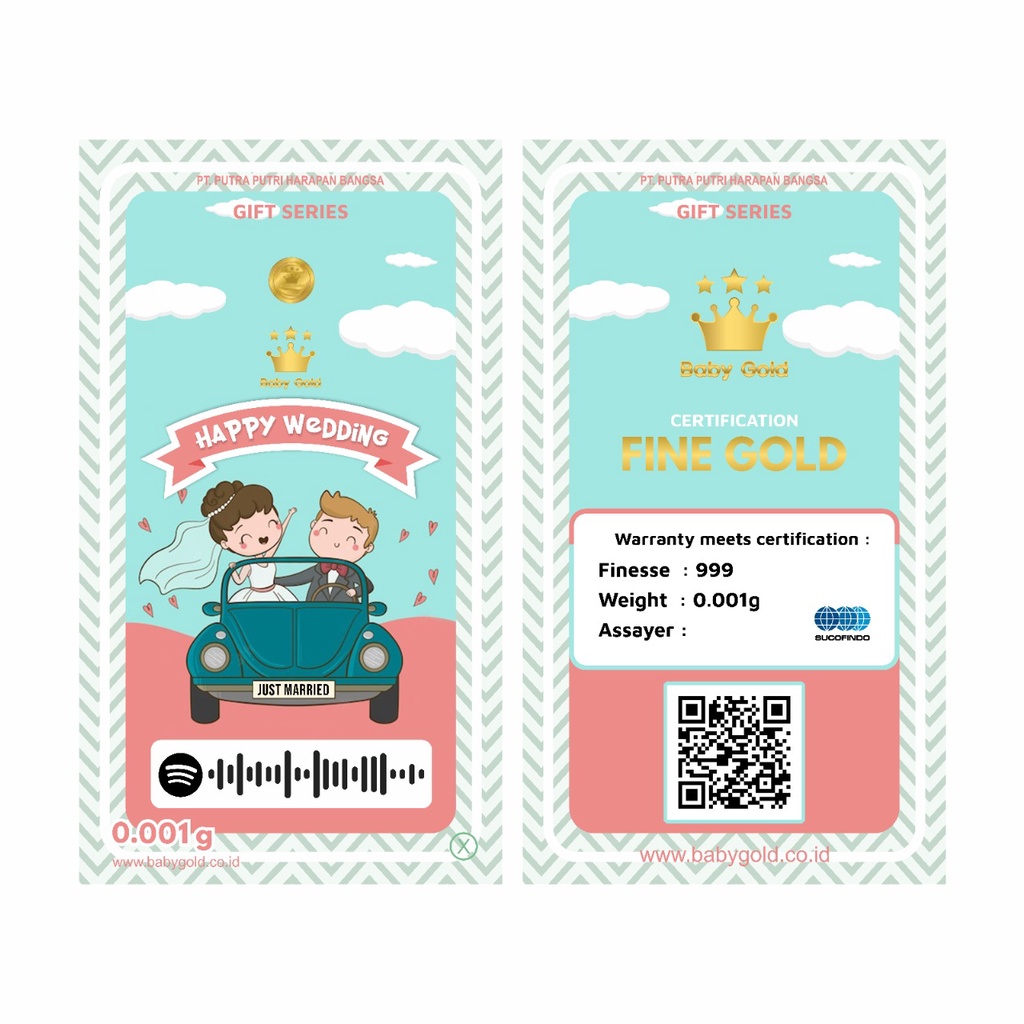 baby gold 0,005gr emas minigold bisa tukar antam-wedding mobil