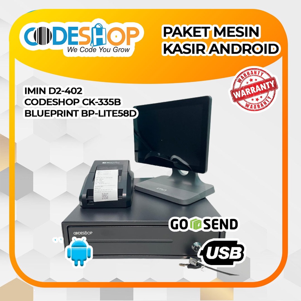 PAKET MESIN KASIR ANDROID IMIN ALL SET UNTUK CAFE RESTO - MOKA POS