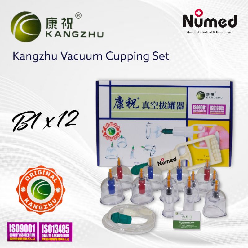 Original Kangzhu Alat Terapi Bekam isi 12 Kop / Therapy Cupping Set Kangzhu 12 Cup