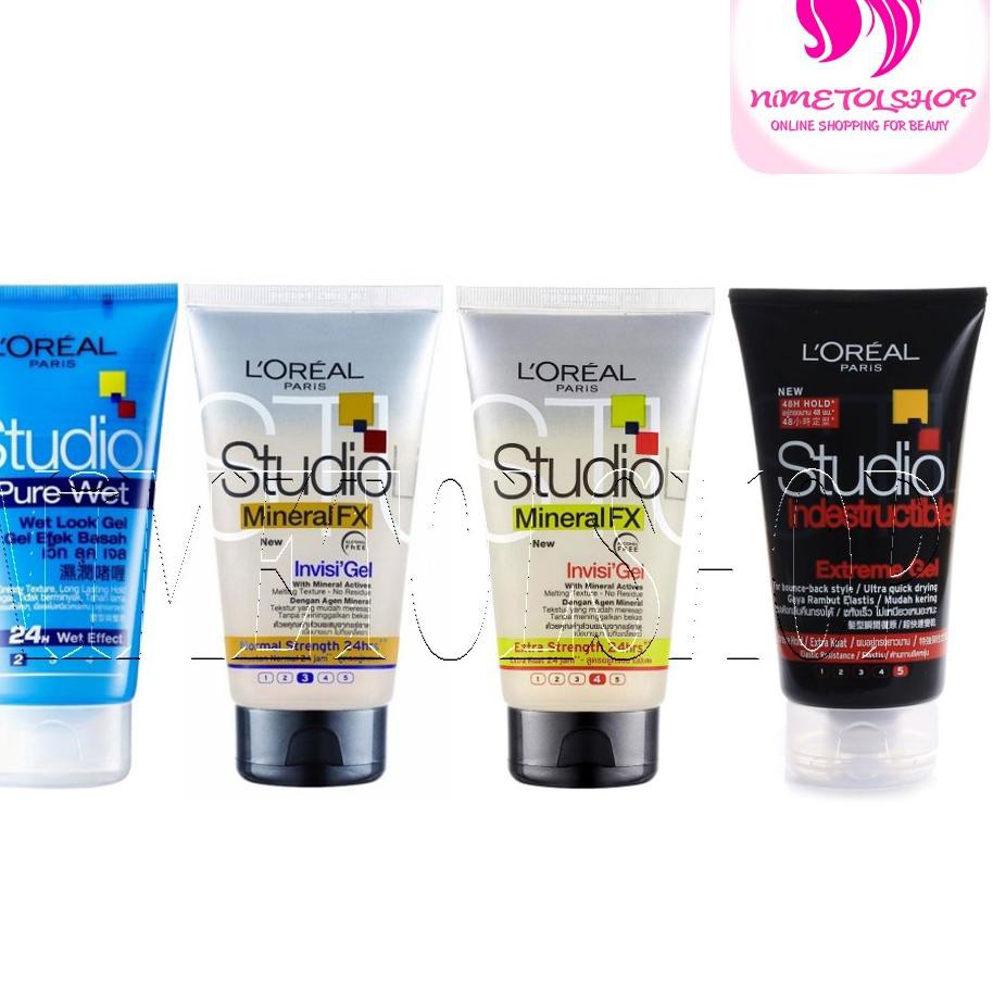 Ready stock 7m LOREAL Studio Line Hair Gel 150ml Pomade Rambut L'oreal Pure Wet / Mineral FX / INDES