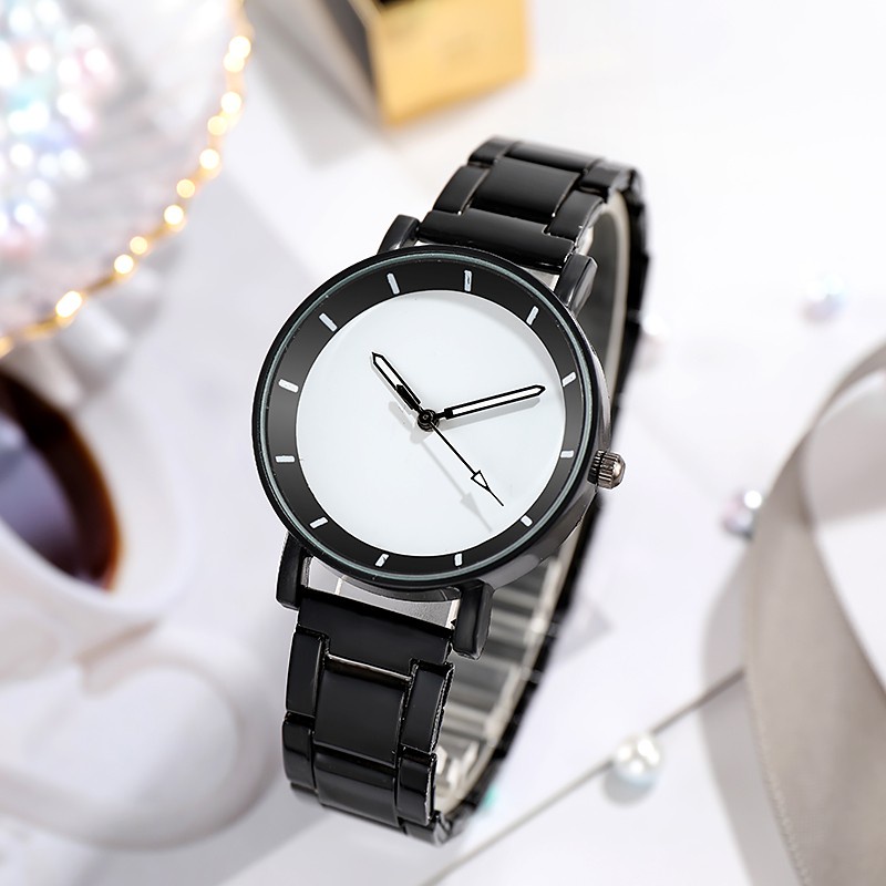 [DGS] Jam Tangan Rantai Hitam Untuk Wanita Dan Pria Analog Quartz Fashion Import