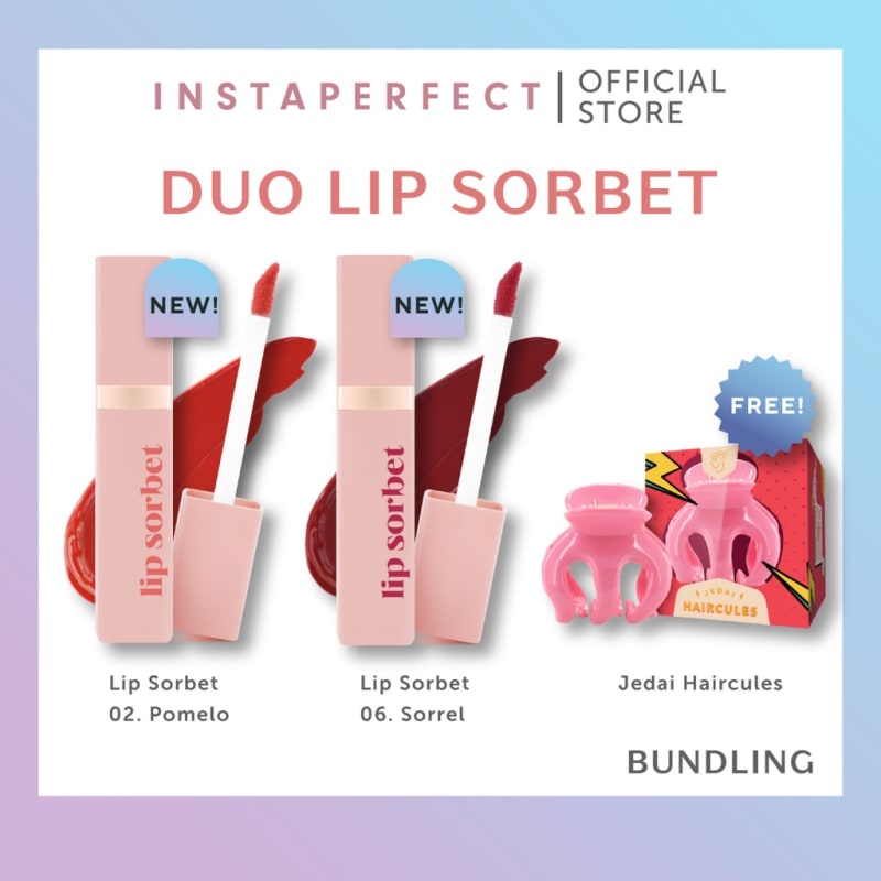 Instaperfect by Wardah Ombre Duo Lip Sorbet FREE Jedai Hercules