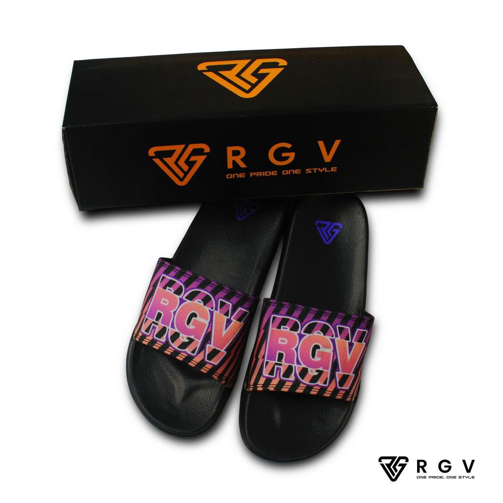 RGV - SANDAL PRIA DAN WANITA SLIDE SLIP ON SENDAL ANTI LICIN RINGAN SELOP STRIPEE PURPLE