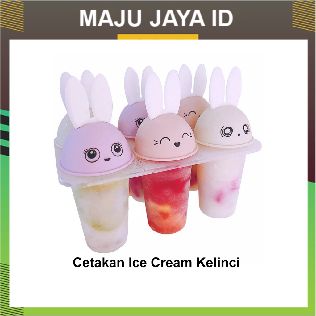 

CETAKAN ES KRIM KELINCI LUCU / ICE CREAM MOULD / Es Krim Cetakan Home-Made Es Nampan Kotak Es Beku Es Loli Ice Cream Mould Popsicle Mold Ice Tray Alat Berbentuk MJ Maju Jaya ID