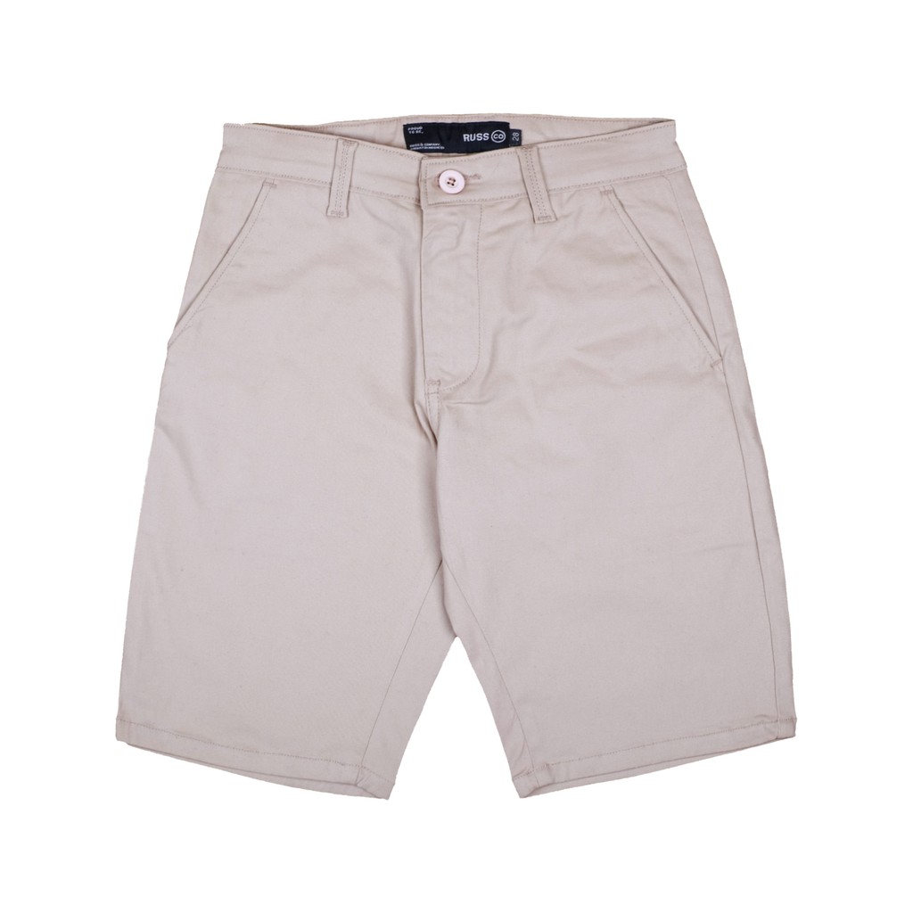 Russ Pants Celana Chino Pendek Pria Suspect Cream ( Up To Big Size )