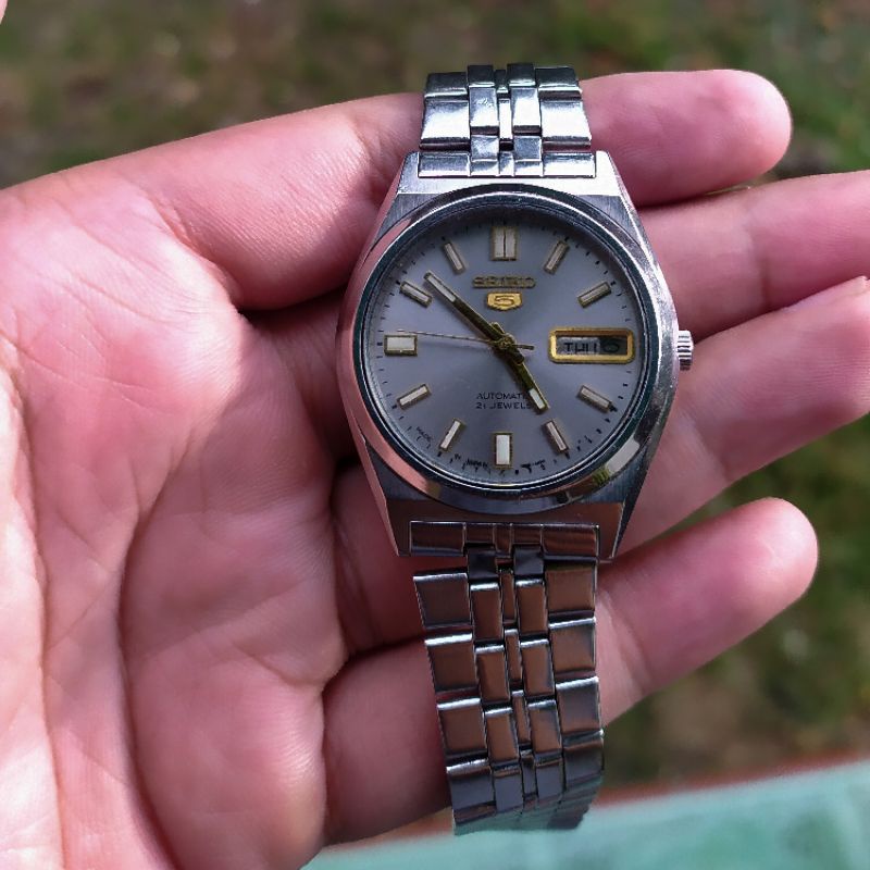 Jam Seiko 5 7s26 Grey Dial