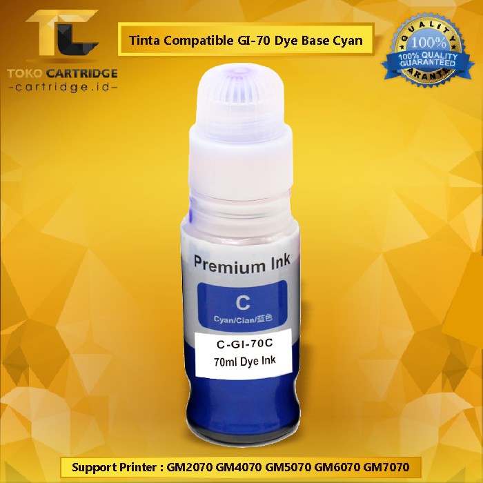 Tinta Compatible GI-70 GI70 C GI 70 Dye Ink Cyan 70ml